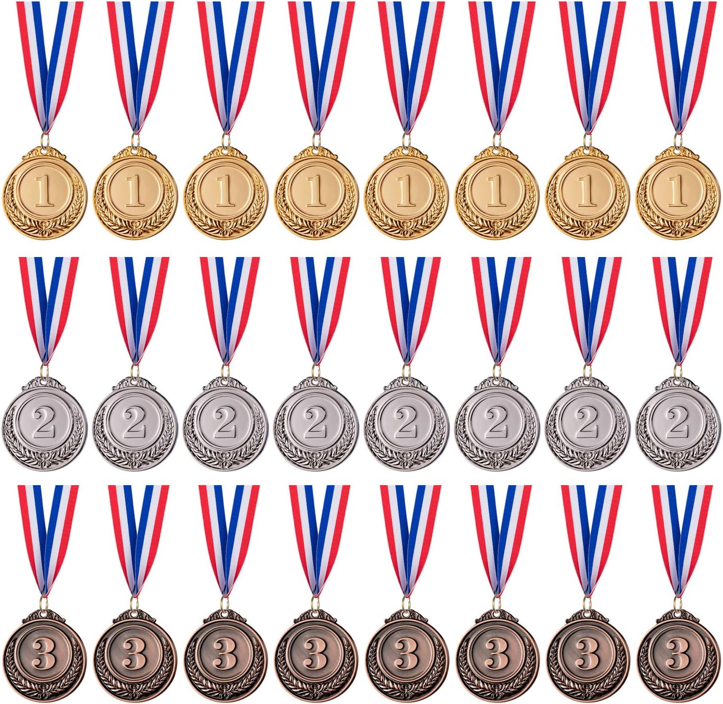 Favide 24 pezzi di medaglie d'oro e d'argento di bronzo