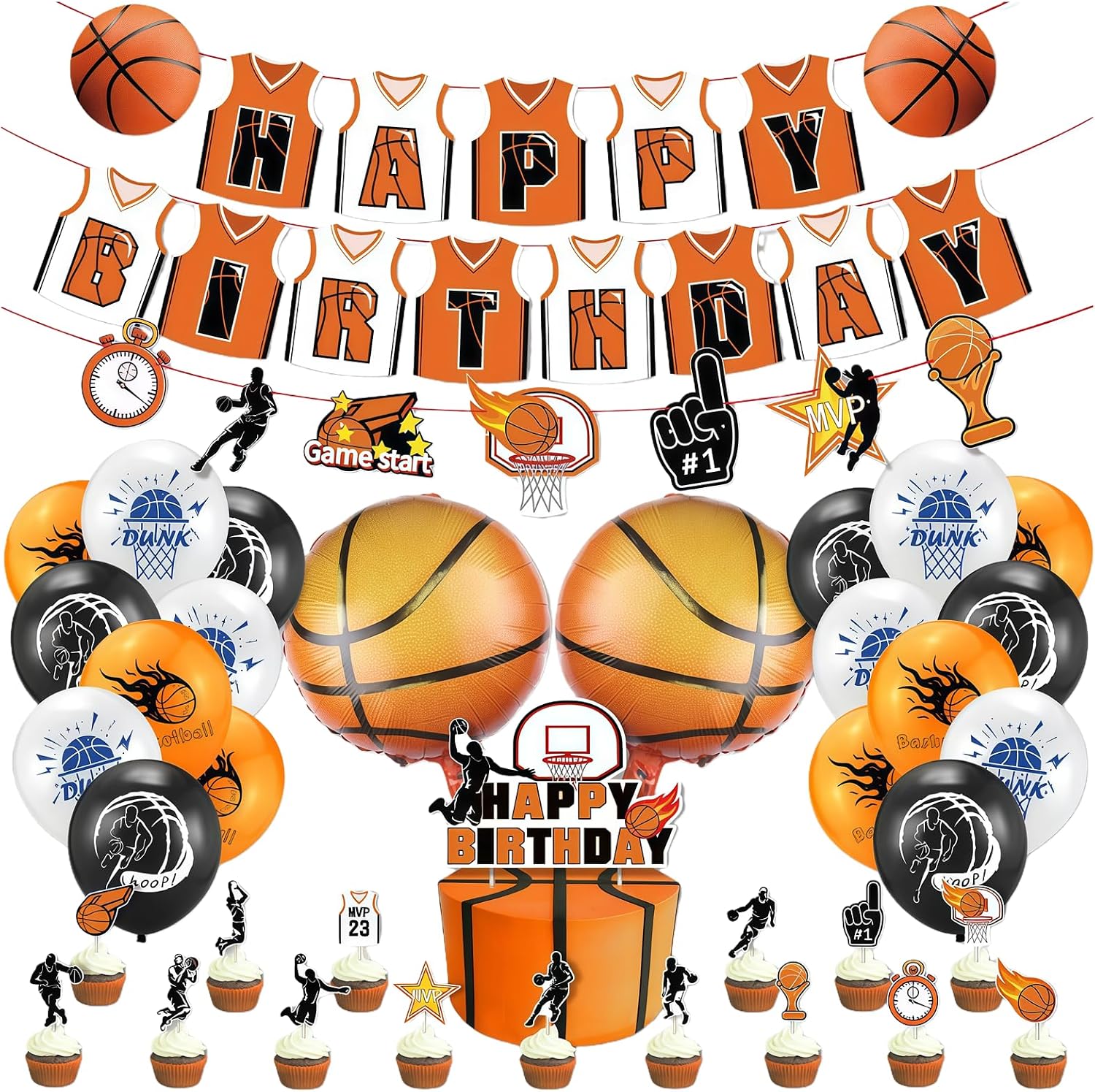 Decorazioni compleanno basket 39 pezzi set festa infantile