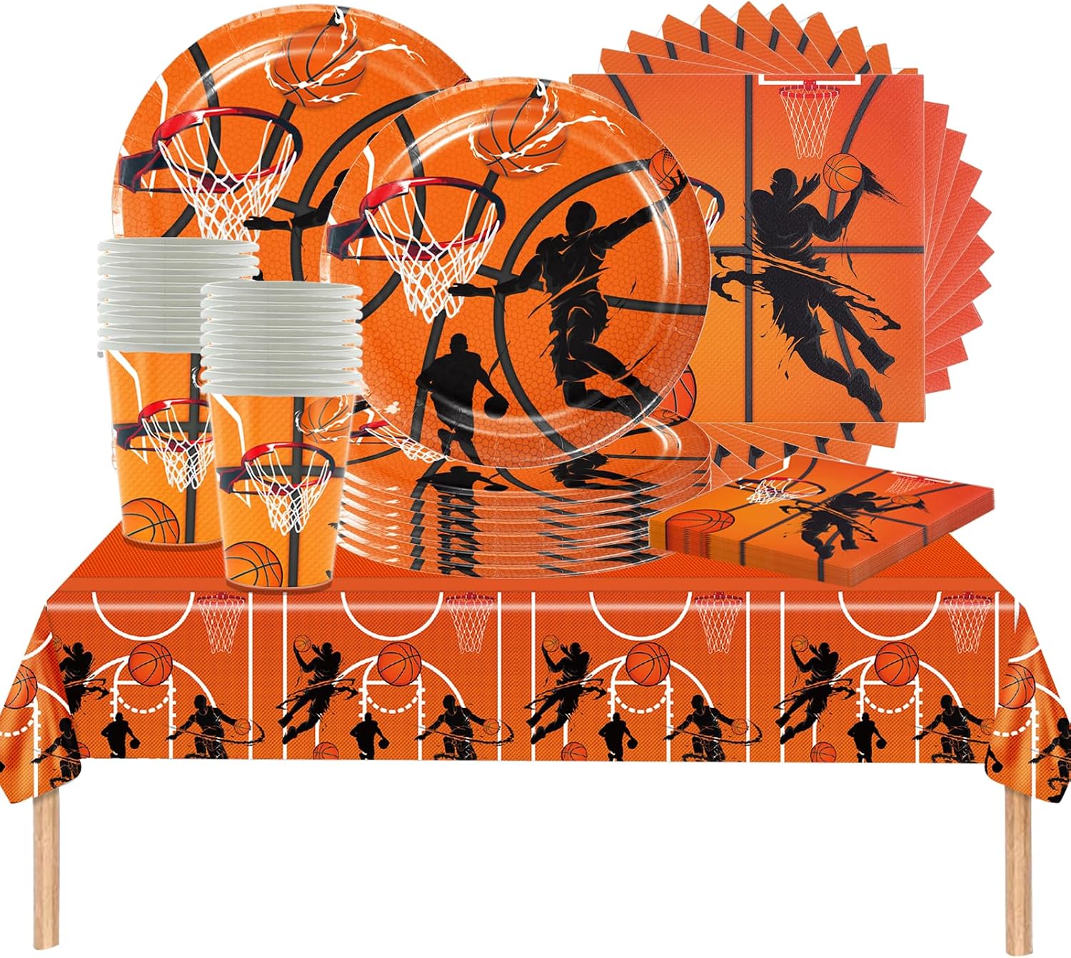 61 pezzi di stoviglie a tema basket