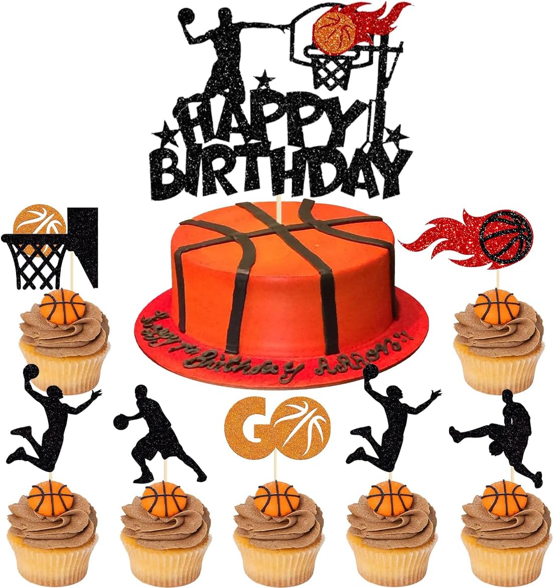 25 pezzi Decorazioni torta di compleanno basket, tematica
