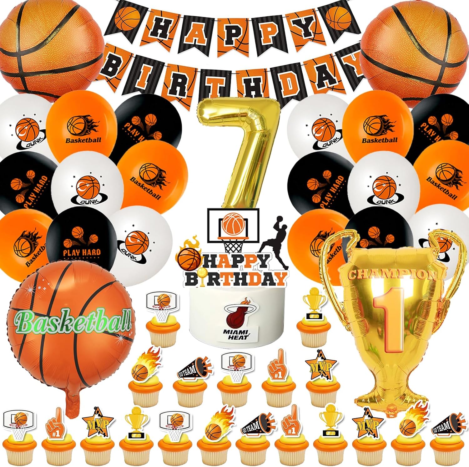 Palloncini di basket per 7 anni, decorazione