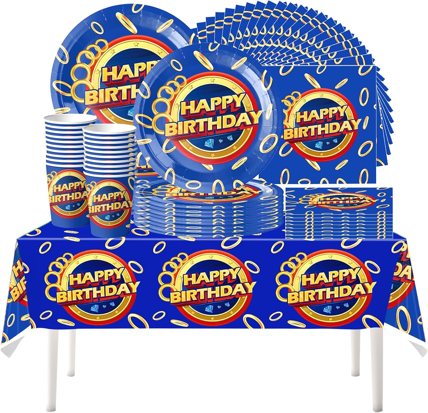61 pezzi Sonic the Hedgehog stoviglie a tema festa