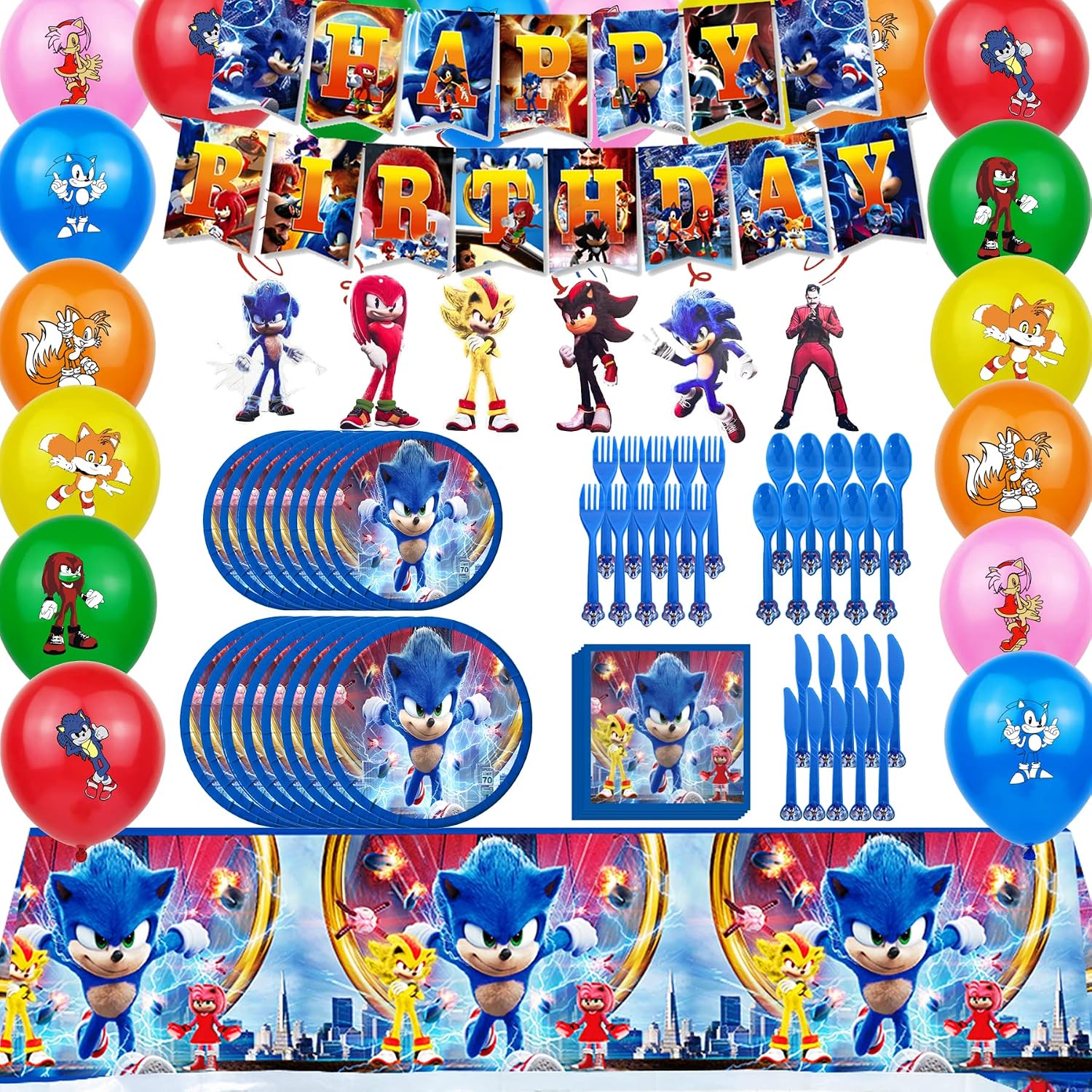 Kit di decorazione per festa di compleanno di Sonic