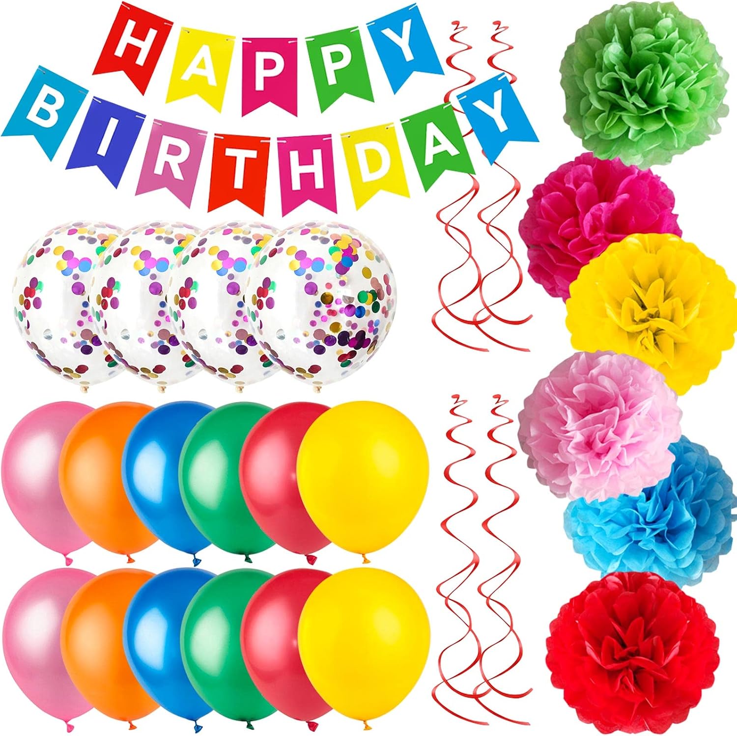Kit de Decoración de Fiesta de Cumpleaños Colorido