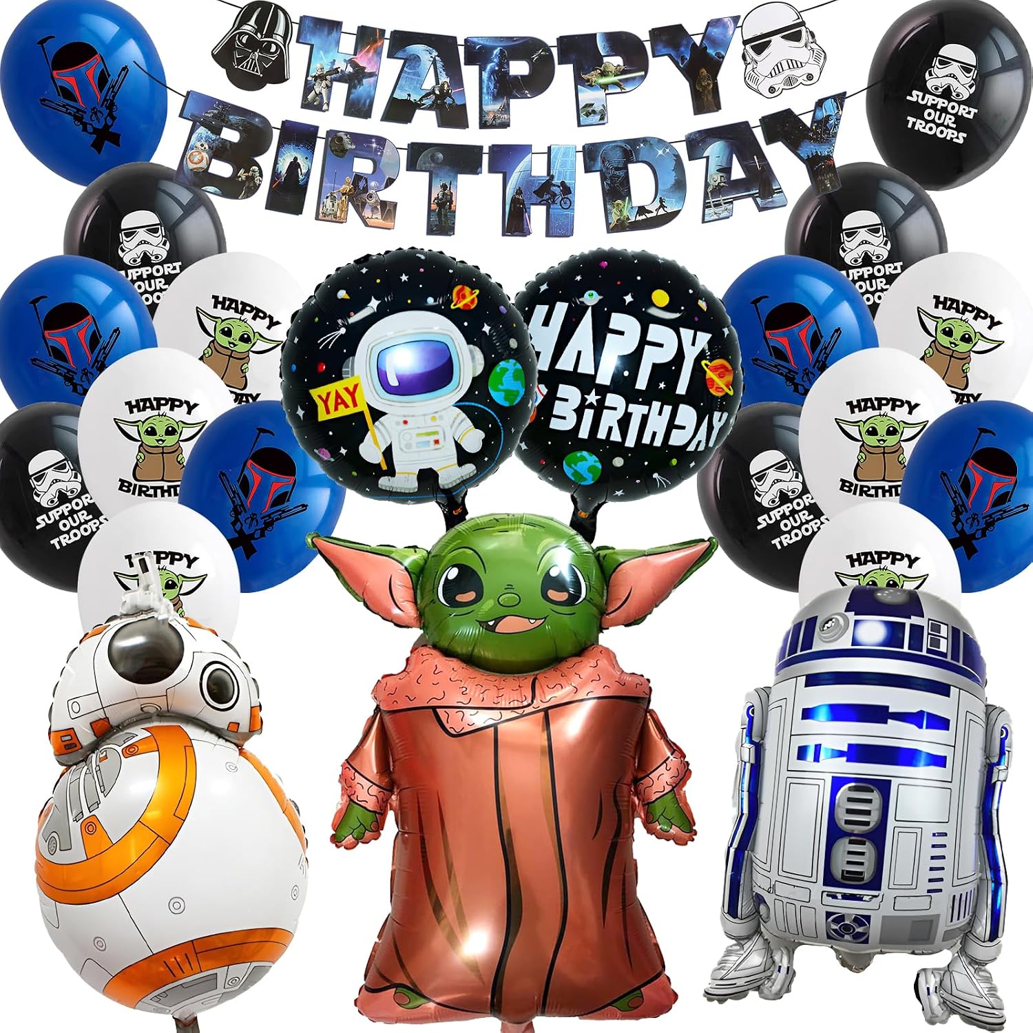 Palloncini Decorazione Compleanno Wars, 24 Pezzi