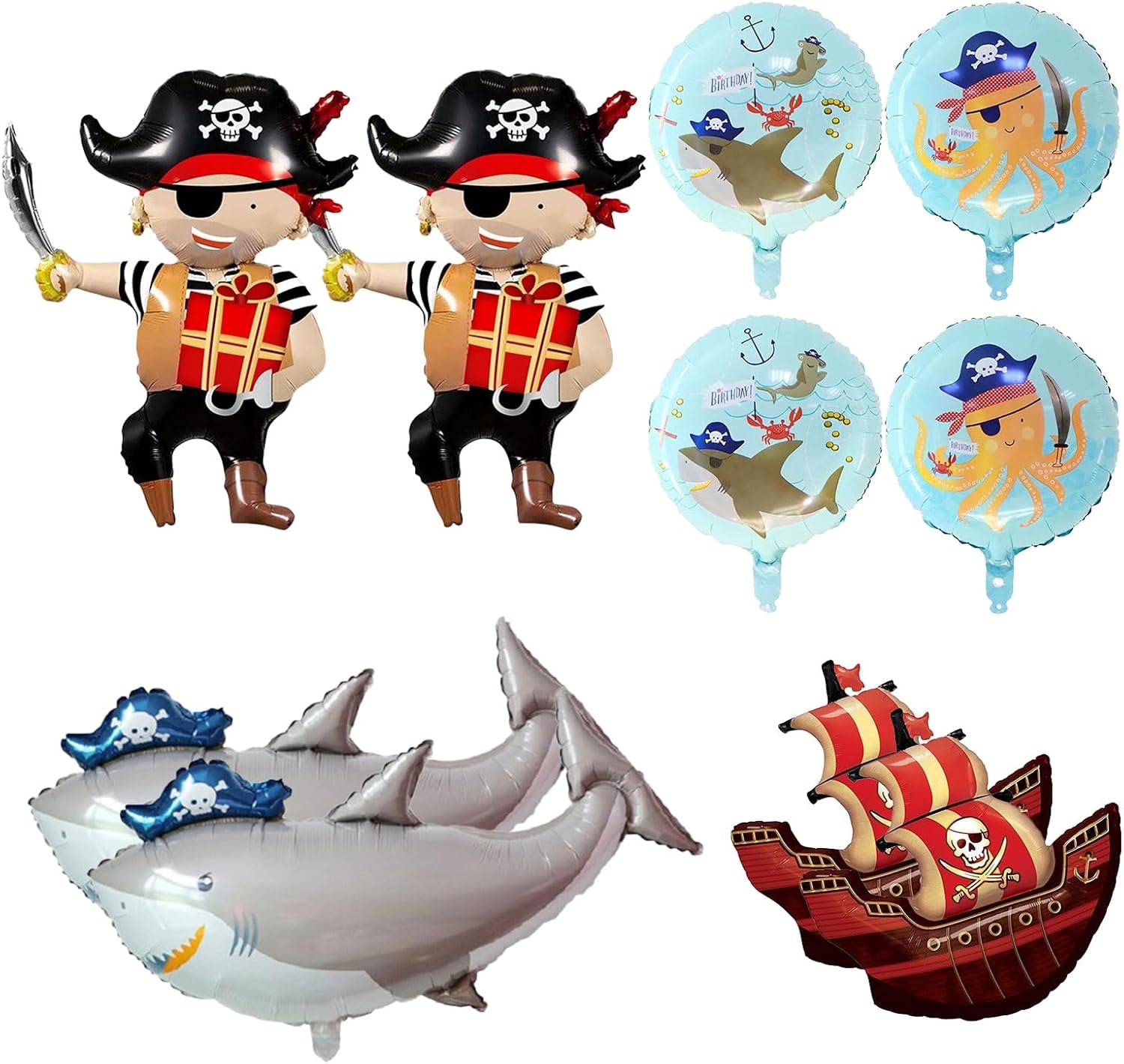 FUIPVGI 10 pezzi Palloncini Pirata, Tema Pirati