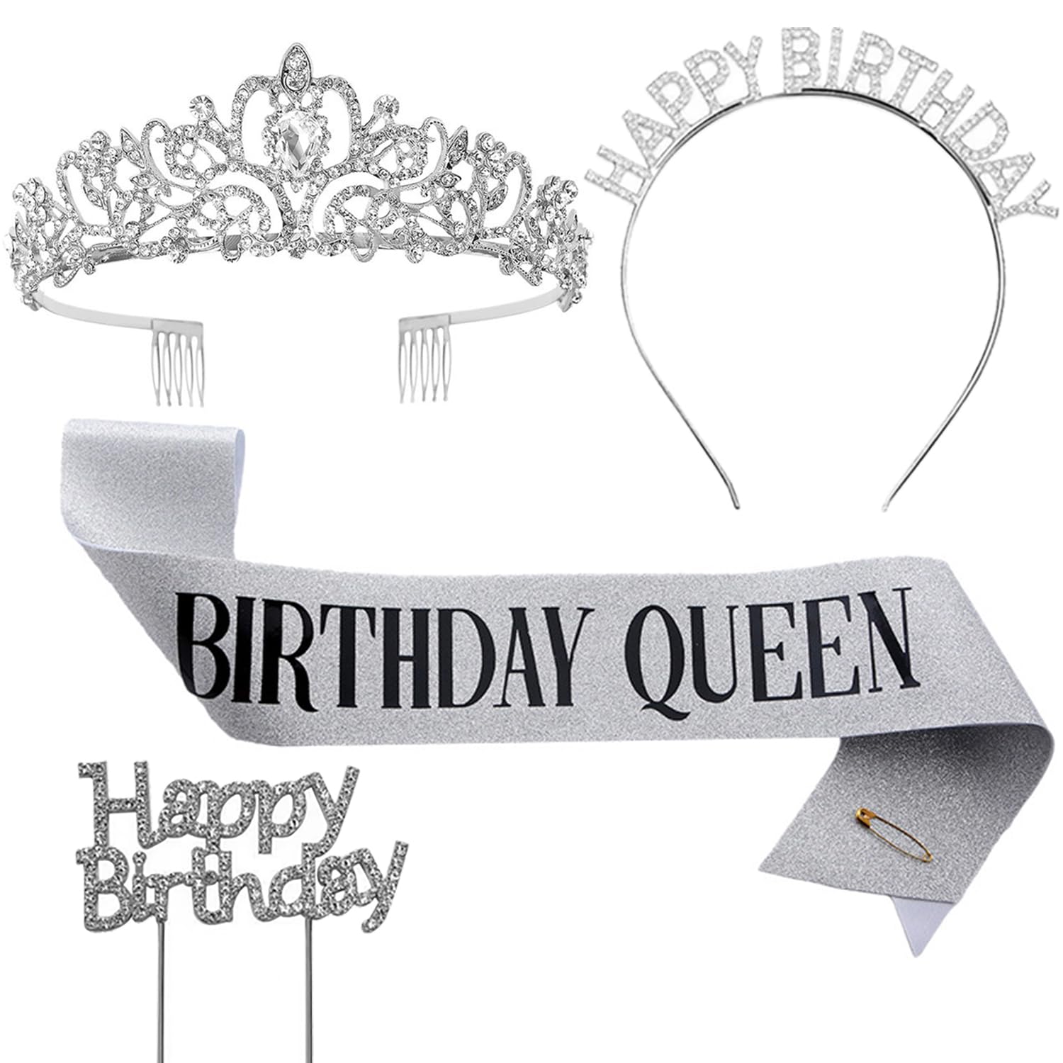 Banda y Diadema para Cumpleaños Años Decoración Elegante