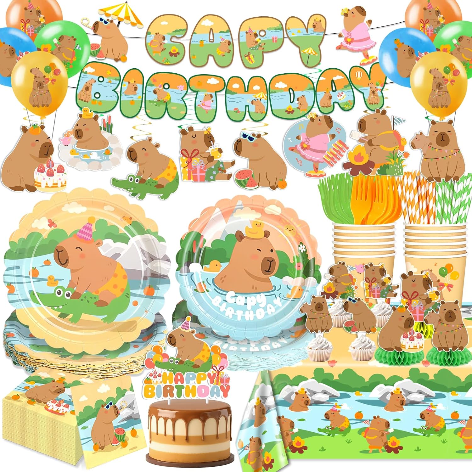 Capybara Decoration Set