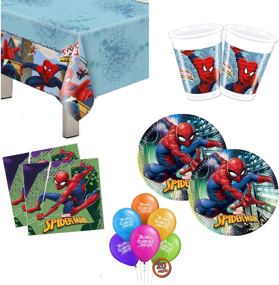 Kit festa compleanno Spiderman 57 per 8 persone
