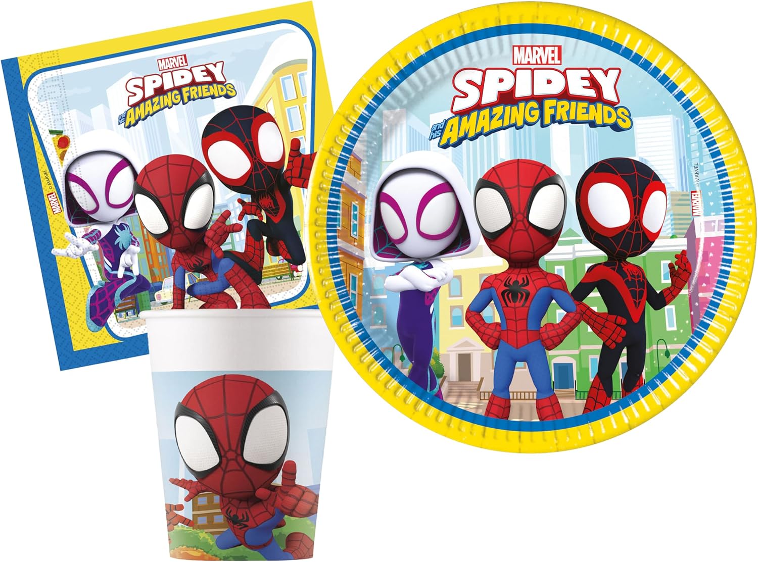 Kit Stoviglie Festa Marvel Spider-Man Spidey e i Suoi Fantastici Amici
