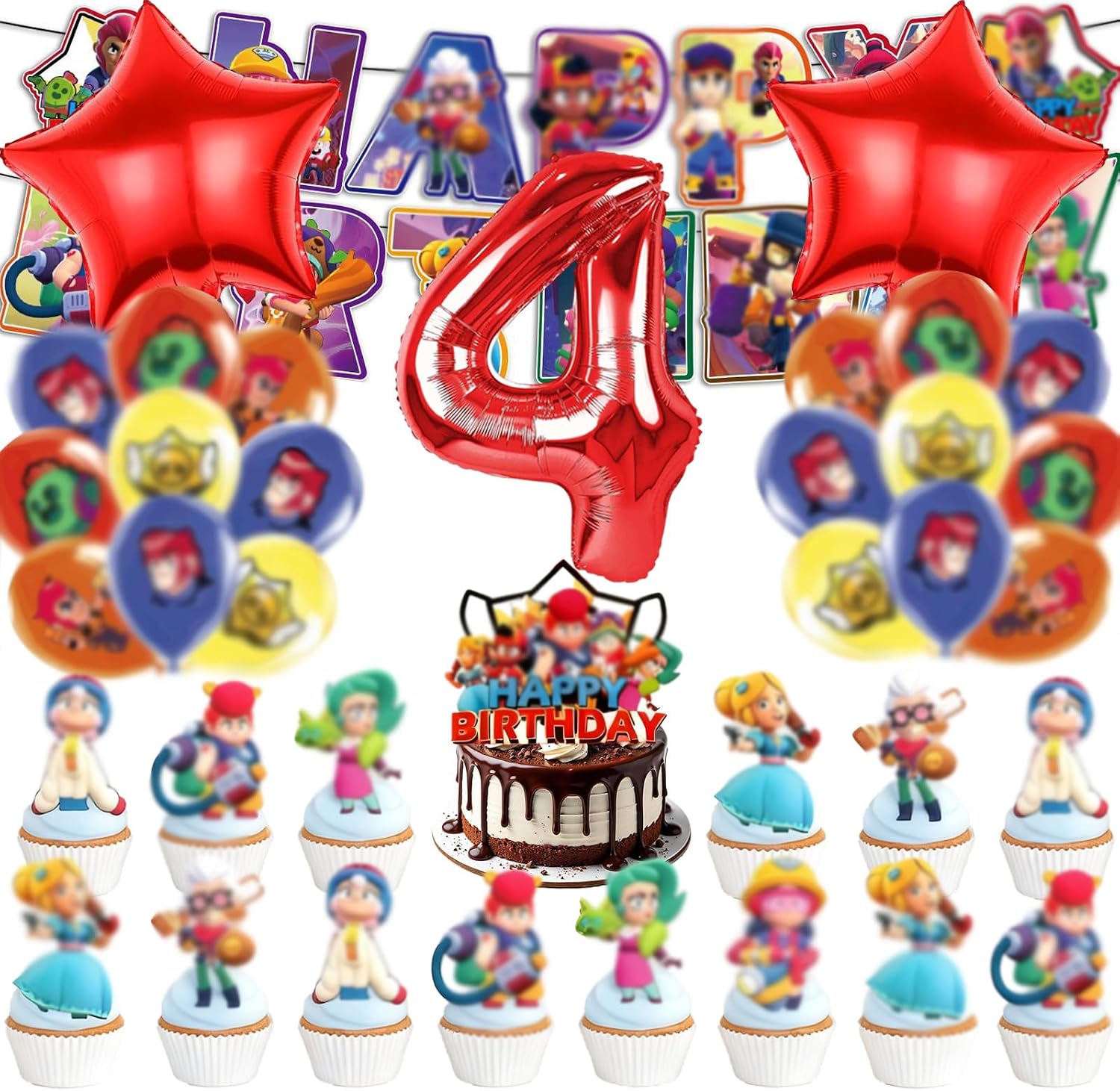 Gioco di 45 palloni di Brawl Stars per feste di compleanno