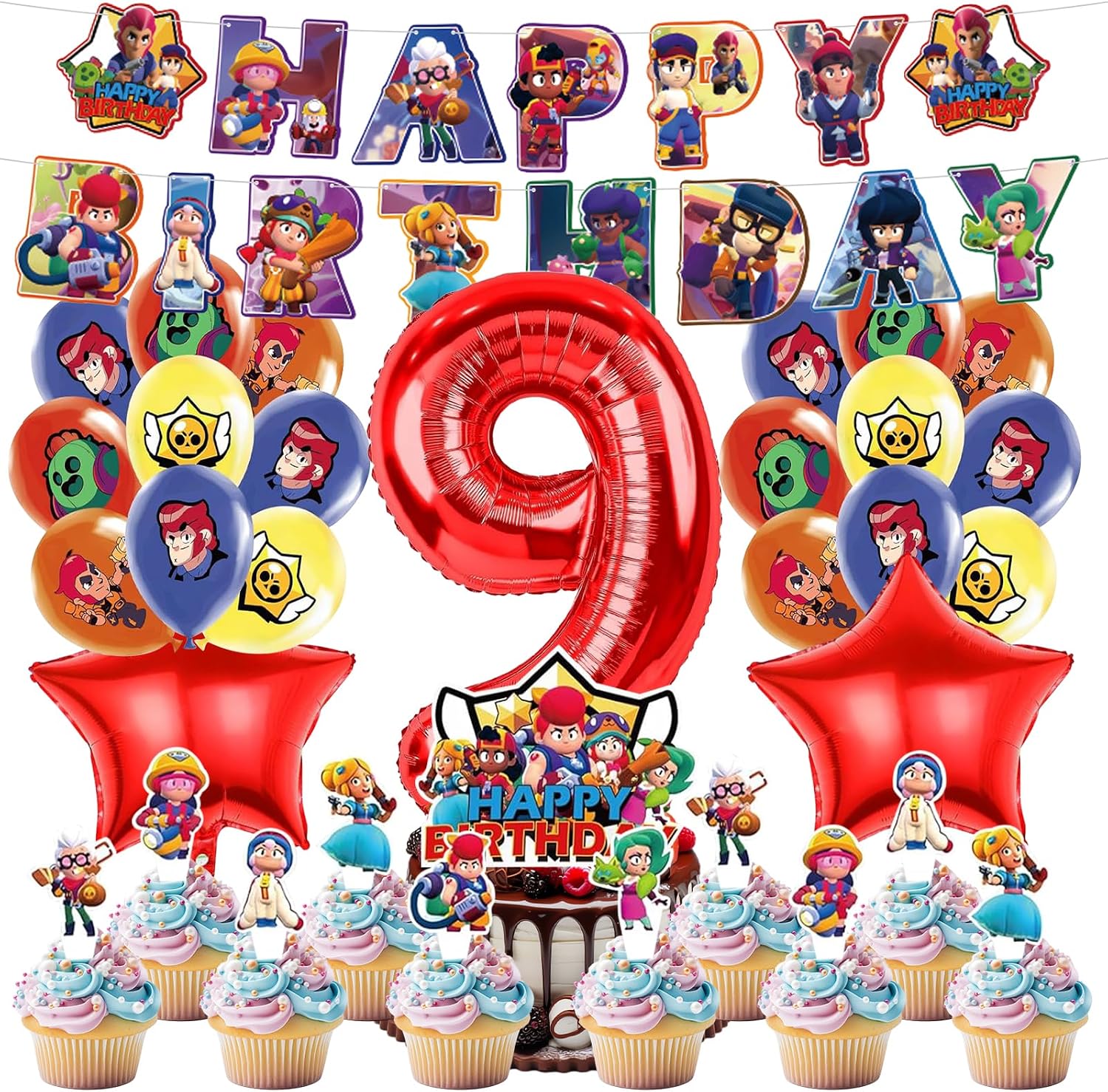 LUPATDY 45 Pezzi Set di Compleanno Bral Strs