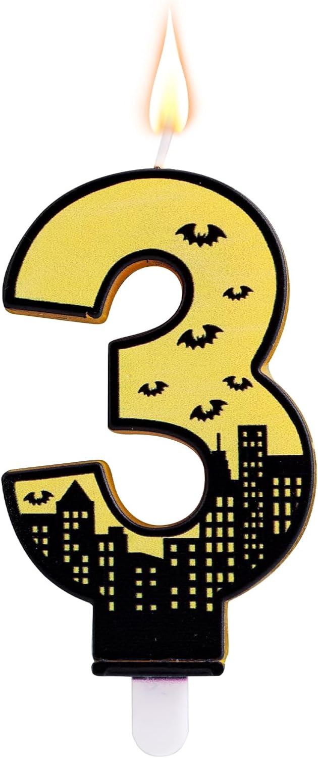 Candele di Compleanno con Numeri di Pipistrello