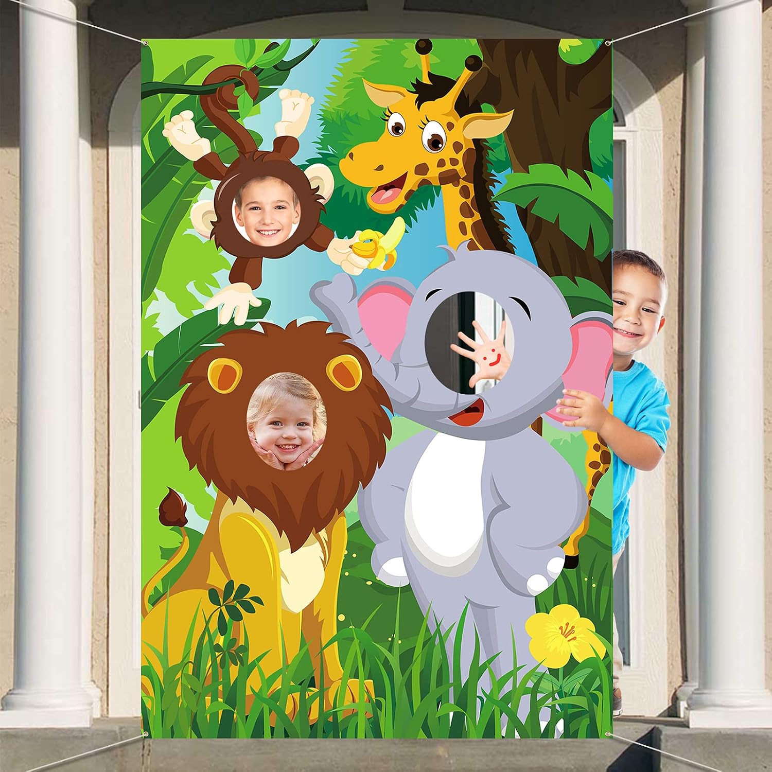 DPKOW Giungla Animali Photocall Striscione