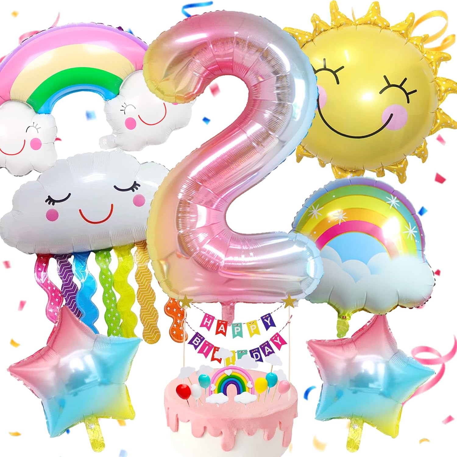 Decorazioni Arcobaleno, 1/2/3/4/5 Anni Palloncino