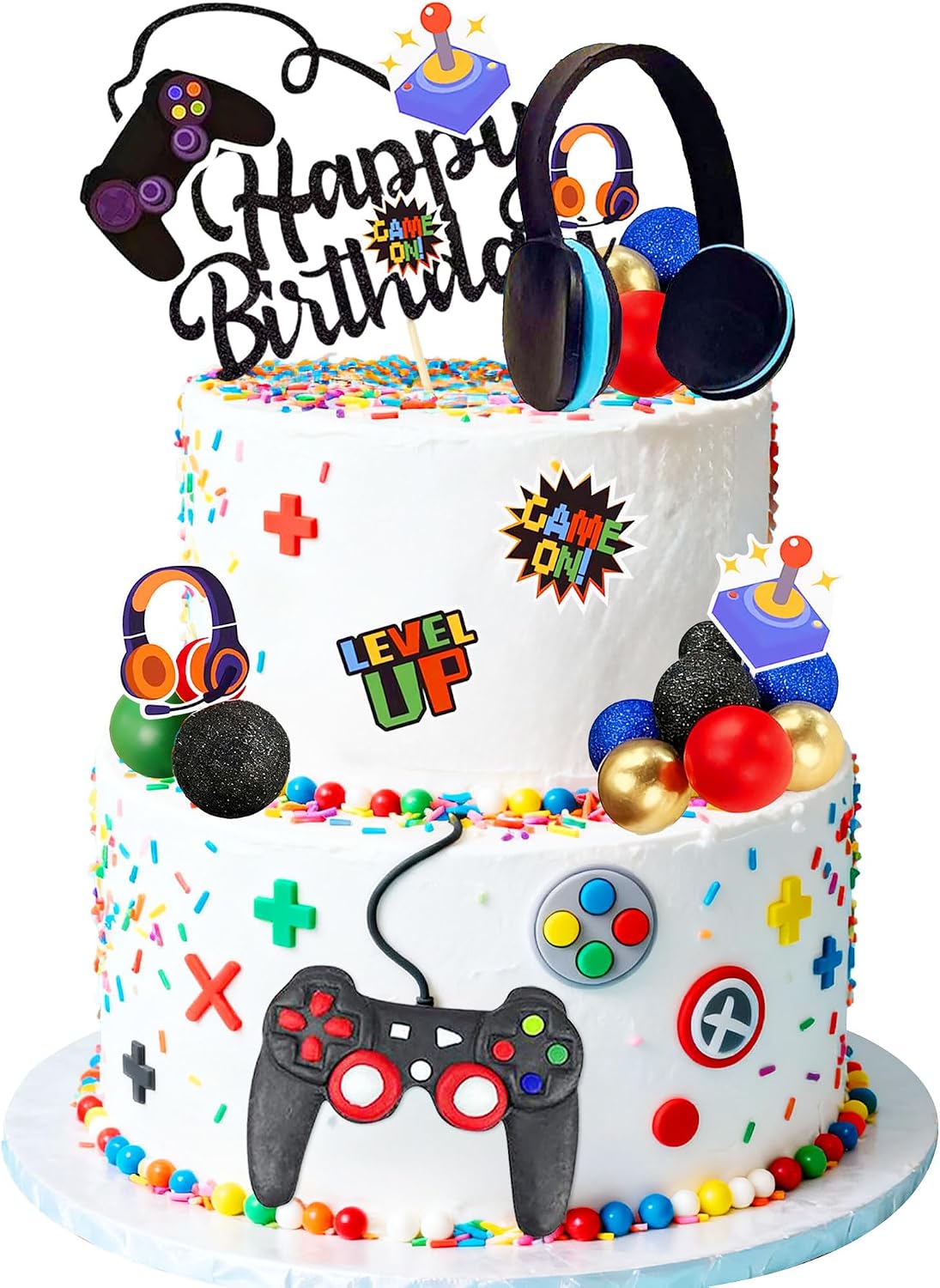 LaVenty Decorazione per Torte Tema Videogiochi