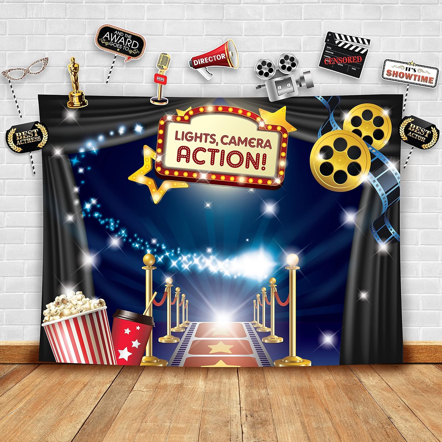 Festa a Tema Azione di Hollywood Sfondo Fotografico