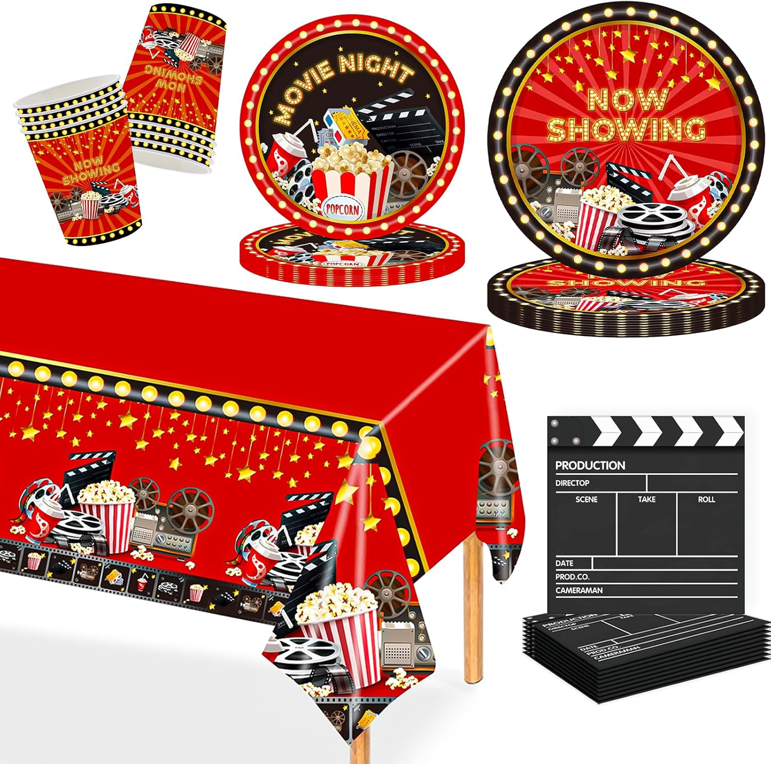 Festa di Compleanno Cinema Hollywood Stoviglie, 97 Pezzi