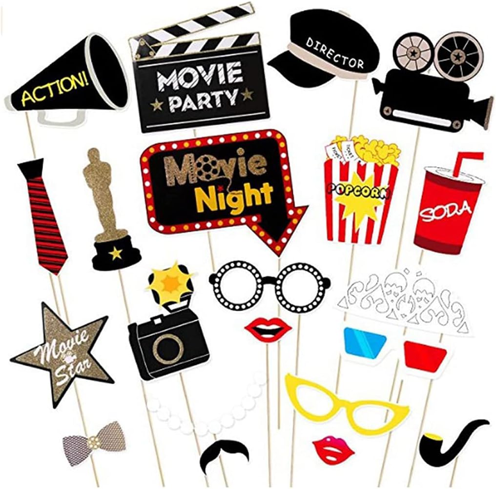 Dusenly 21 Pezzi di Accessori per Cabina Fotografica di Hollywood