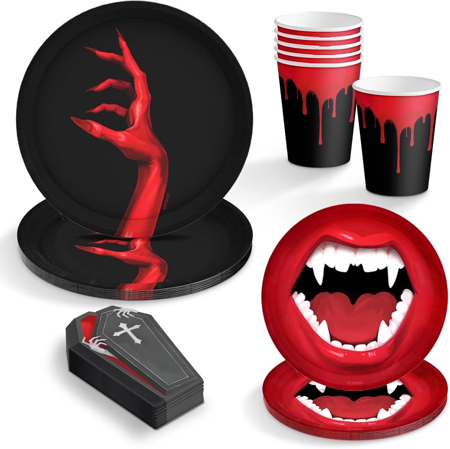 Decorazioni di Halloween Vampiri Tavola - Pacchetto per 6 Persone