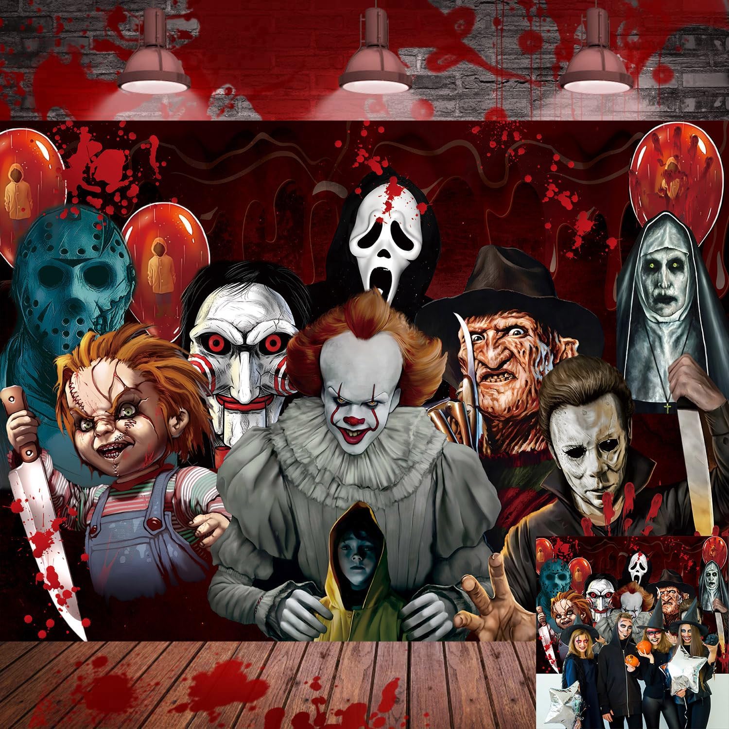 Sfondo fotografico di personaggi di film horror