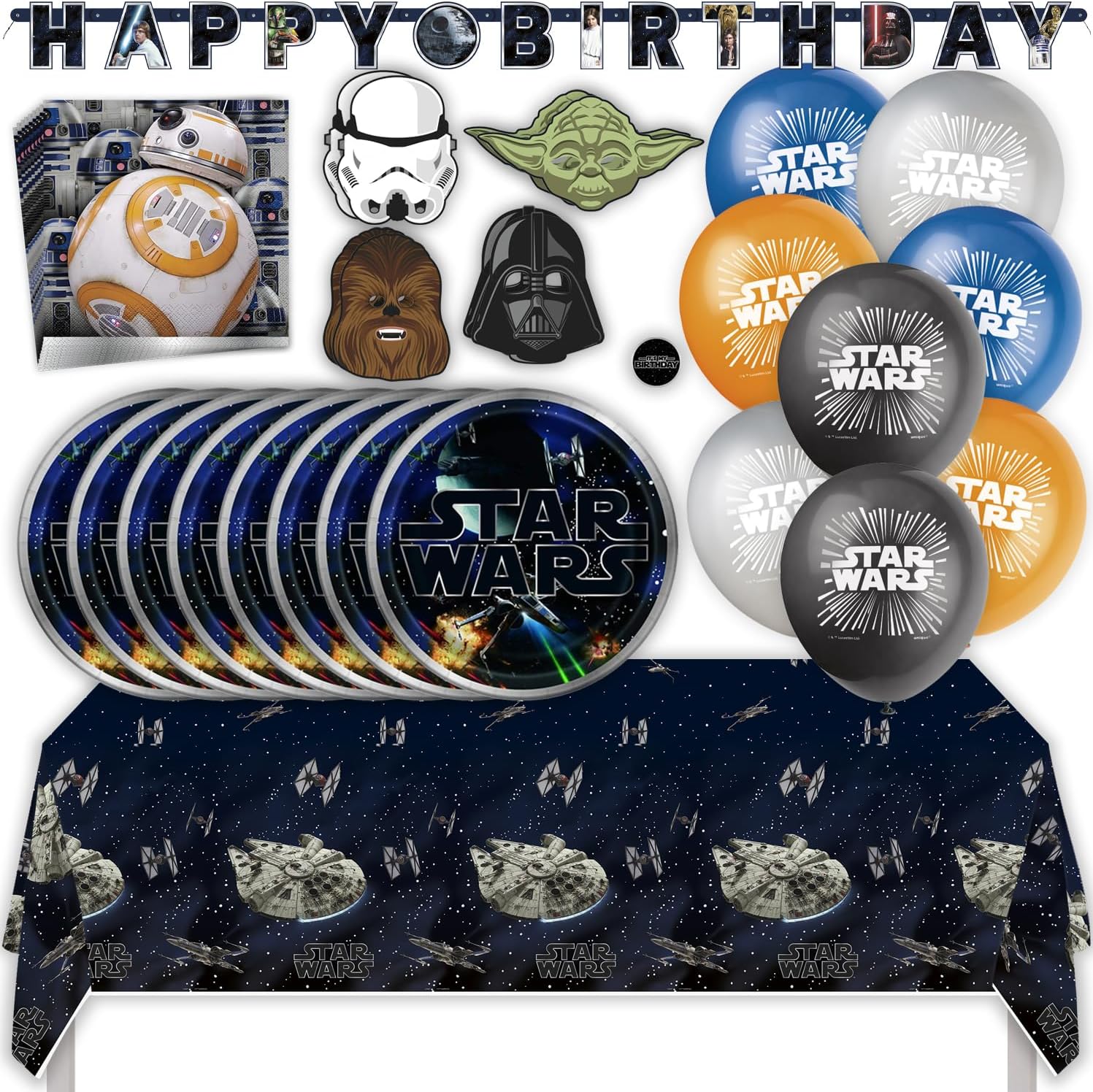 Forniture per feste di compleanno di Star Wars con tovaglia