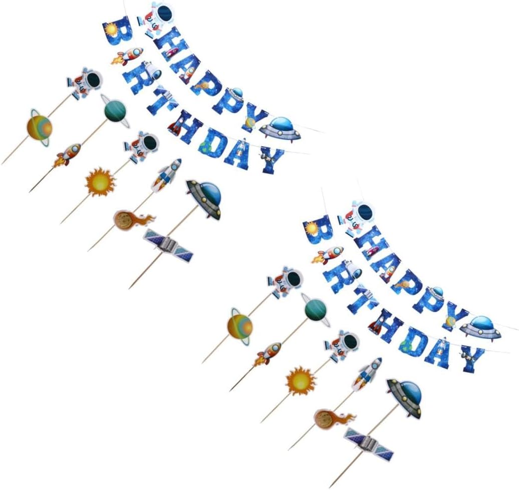 POPETPOP 22 Pezzi Decorazioni Festa per Bambini Tema Astronauta