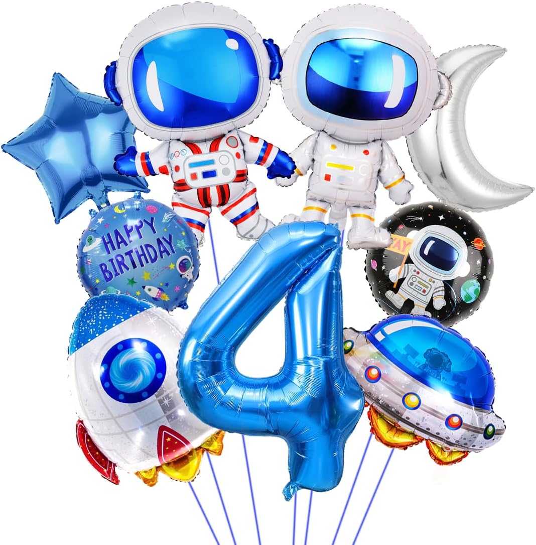 Decorazione di Compleanno per 4 Anni, Razzo Spaziale
