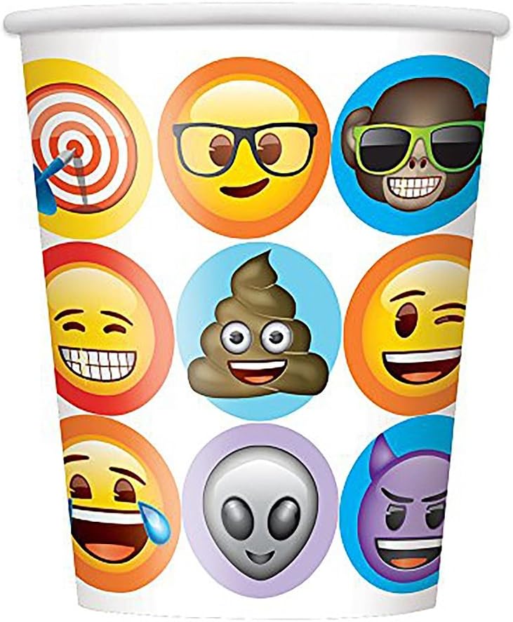 Unique Party 50916 celebrazione Emoji bicchieri di carta