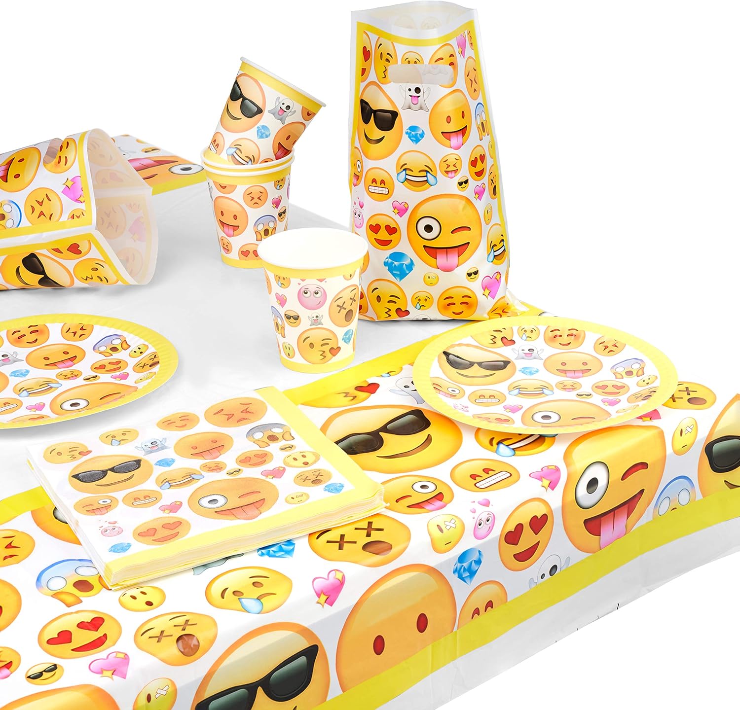 MATANA 76 Piezas de Vajilla Emoji Emoticono