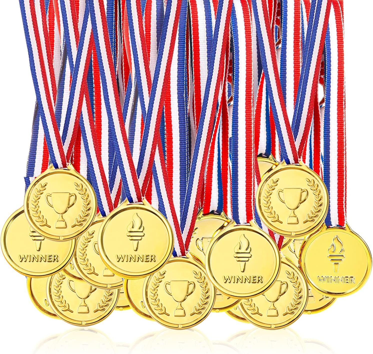 Pllieay 100 Piezas Oro Medallas Niños