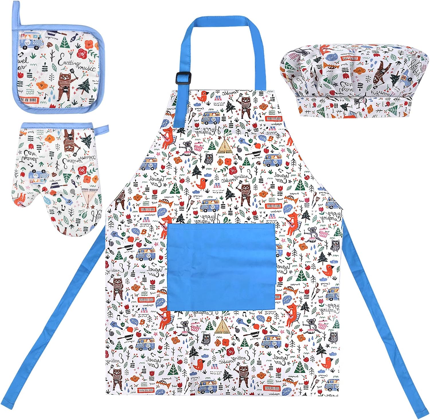 Chstarina Delantal y Gorro de Cocinero para Niños