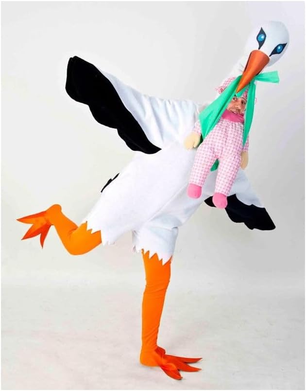 DISBACANAL Disfraz de cigüeña con bebé - XL