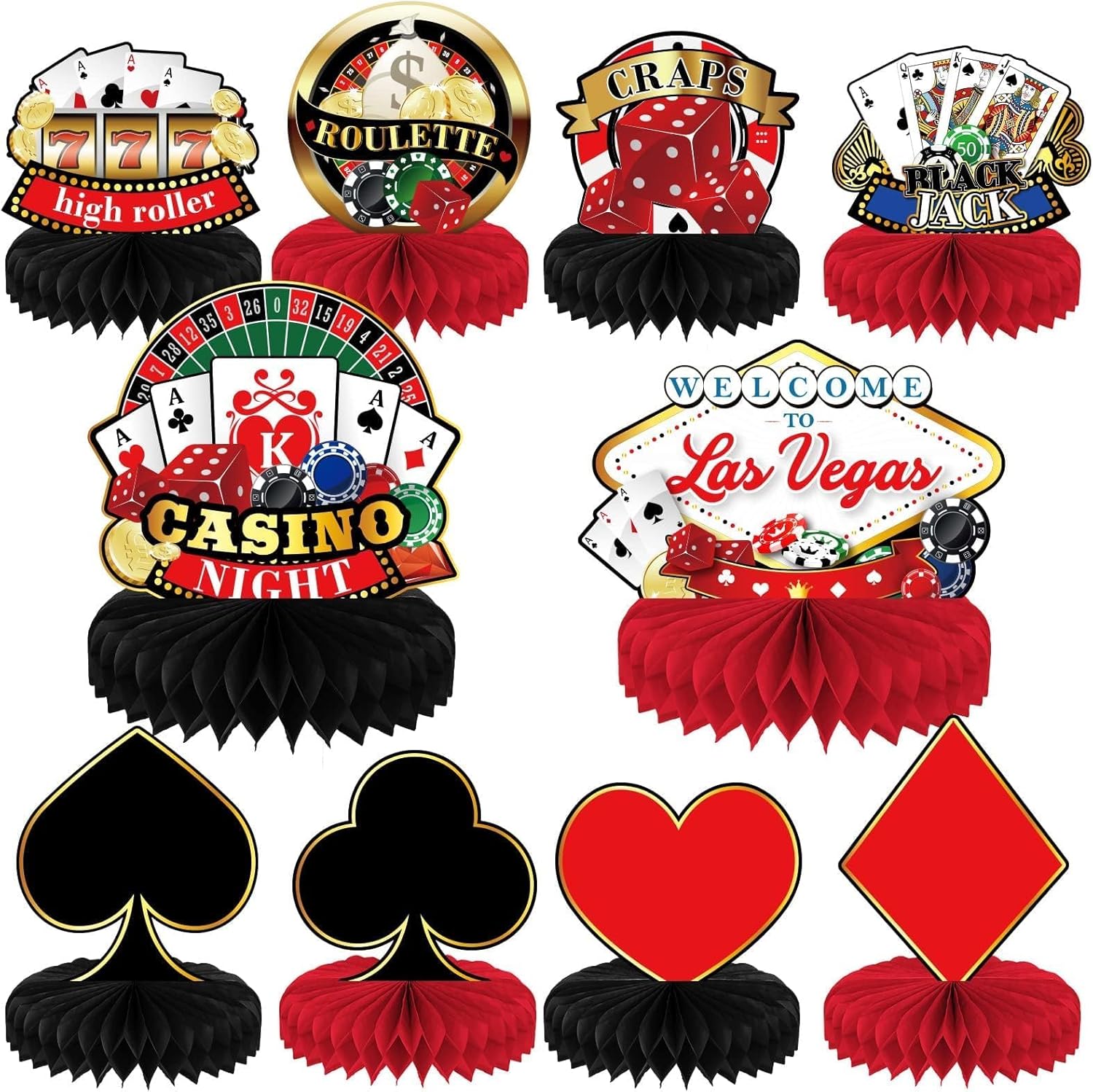 10 Piezas de Decoraciones de Fiesta de Casino