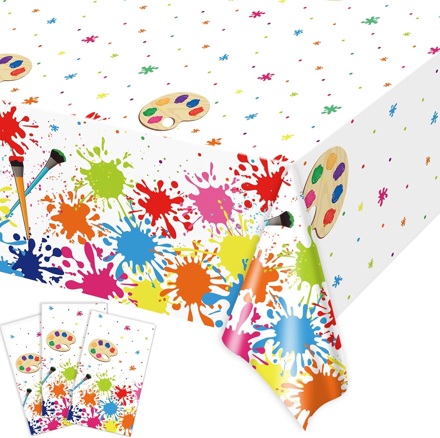 3 piezas de arte mantel de fiesta de pintura, decoración