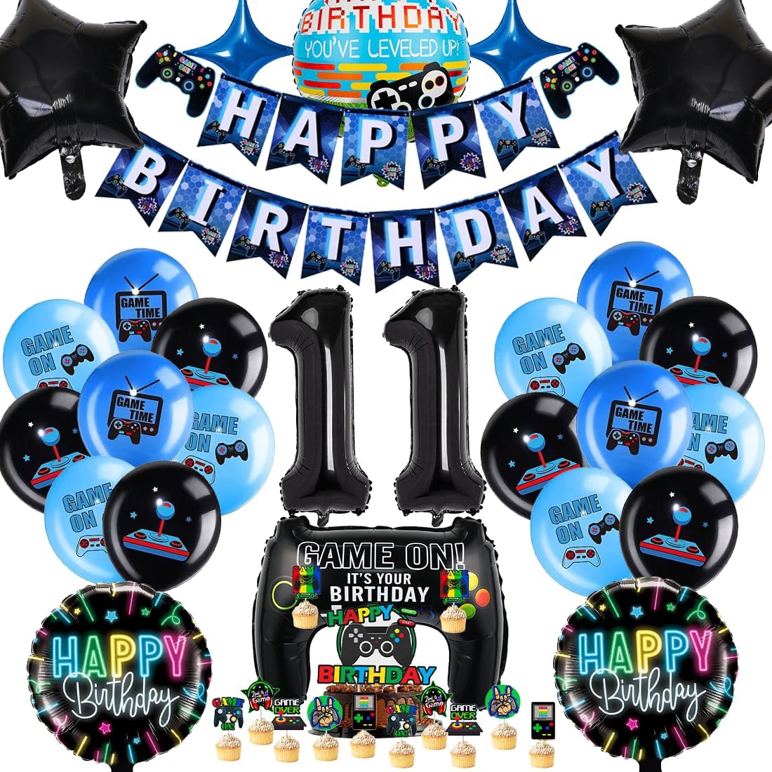Decoracion Cumpleaños Videojuego 11 Años, Juego de