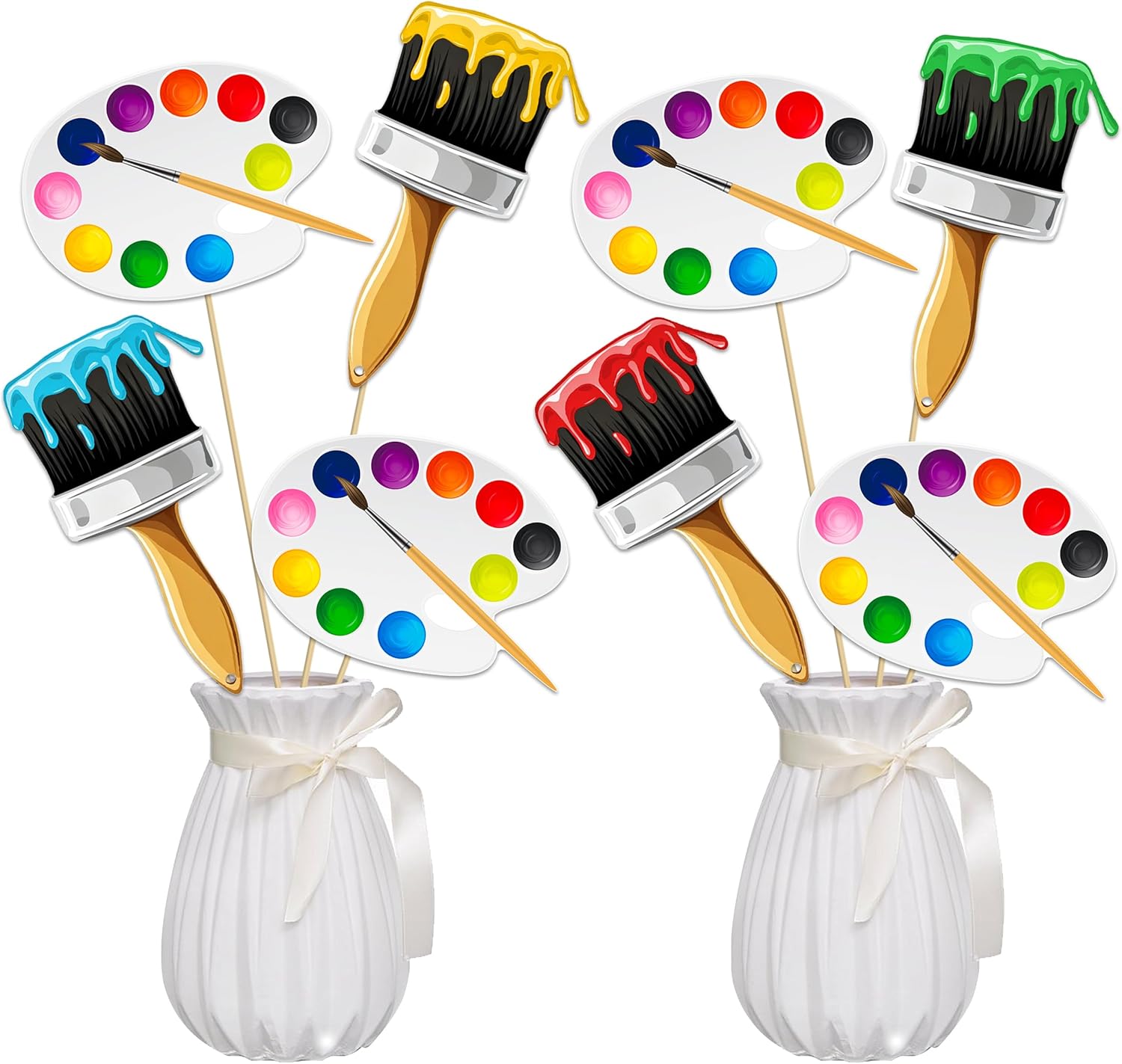 Pintura artística para centro de mesa de fiesta, palitos