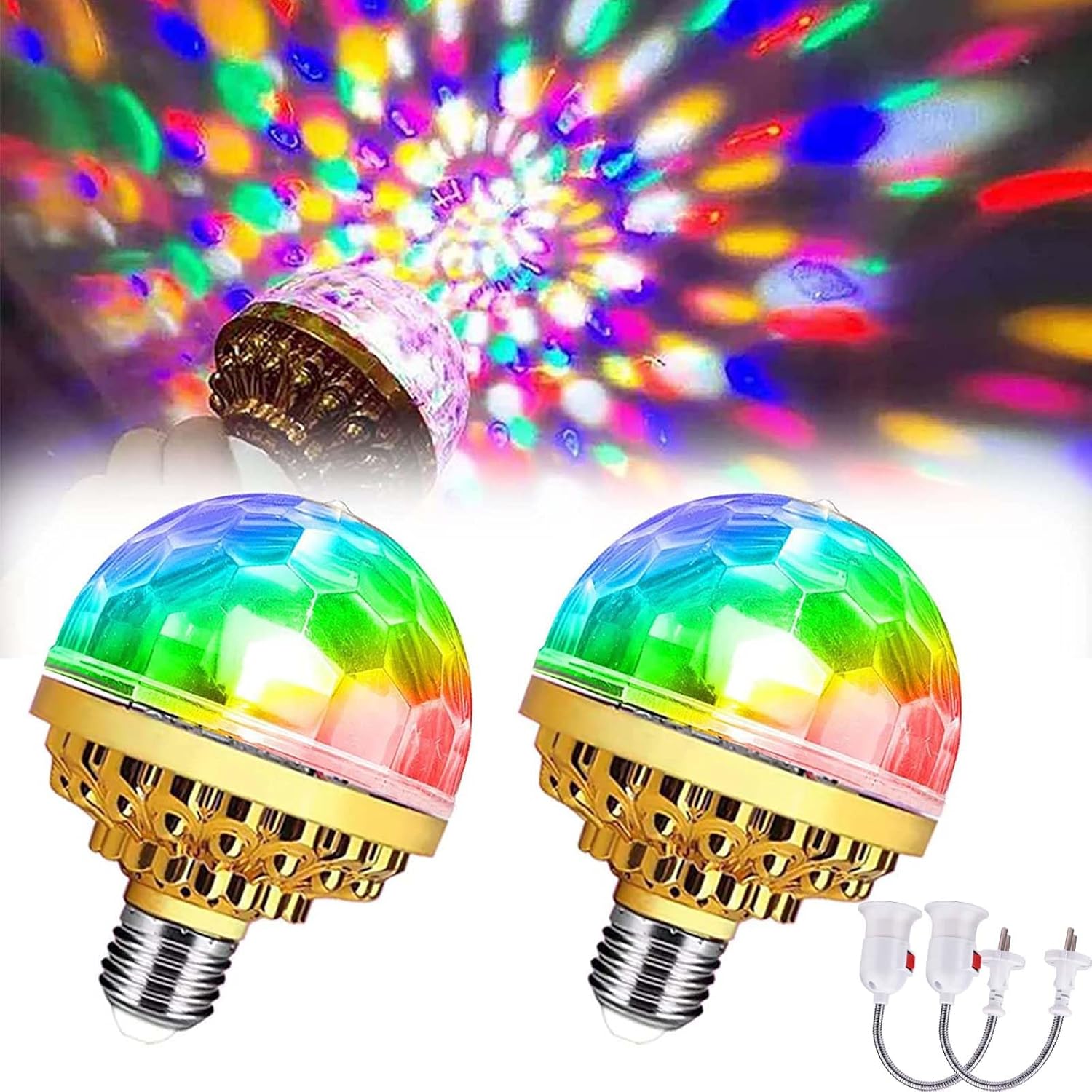 Bolas de Discoteca Giratorias con Luz LED