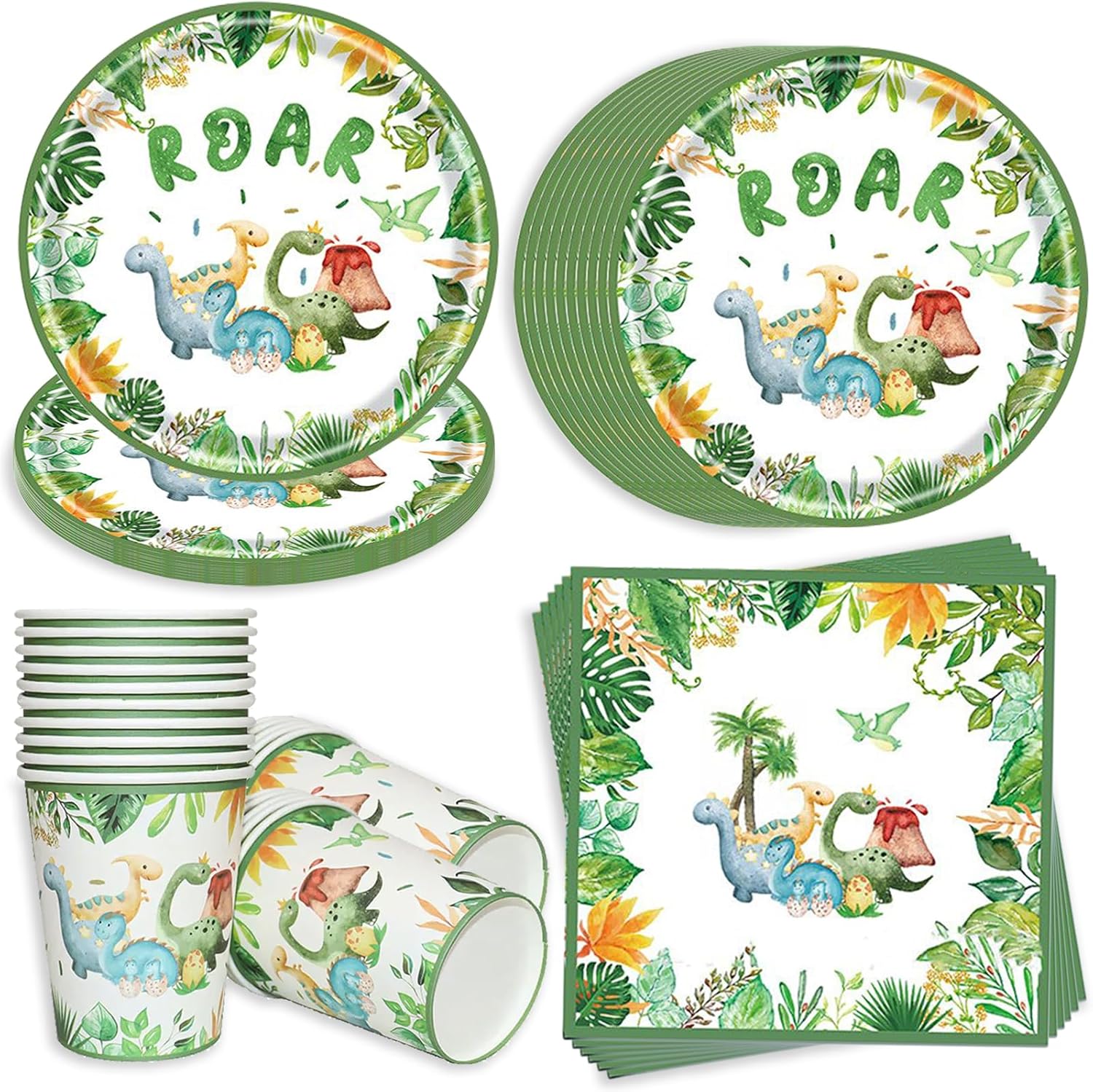 Vajilla Dinosaurios para Cumpleaños
