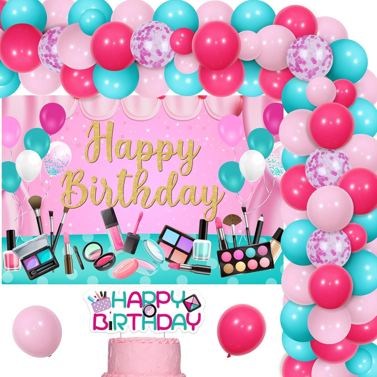 Decoración de fiesta de spa para niñas, maquillaje