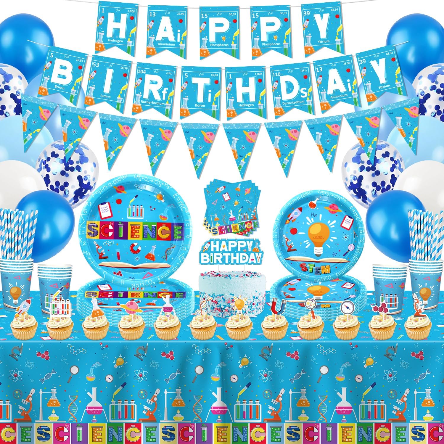 171 Pcs Ciencia Fiesta de Suministros Decoración