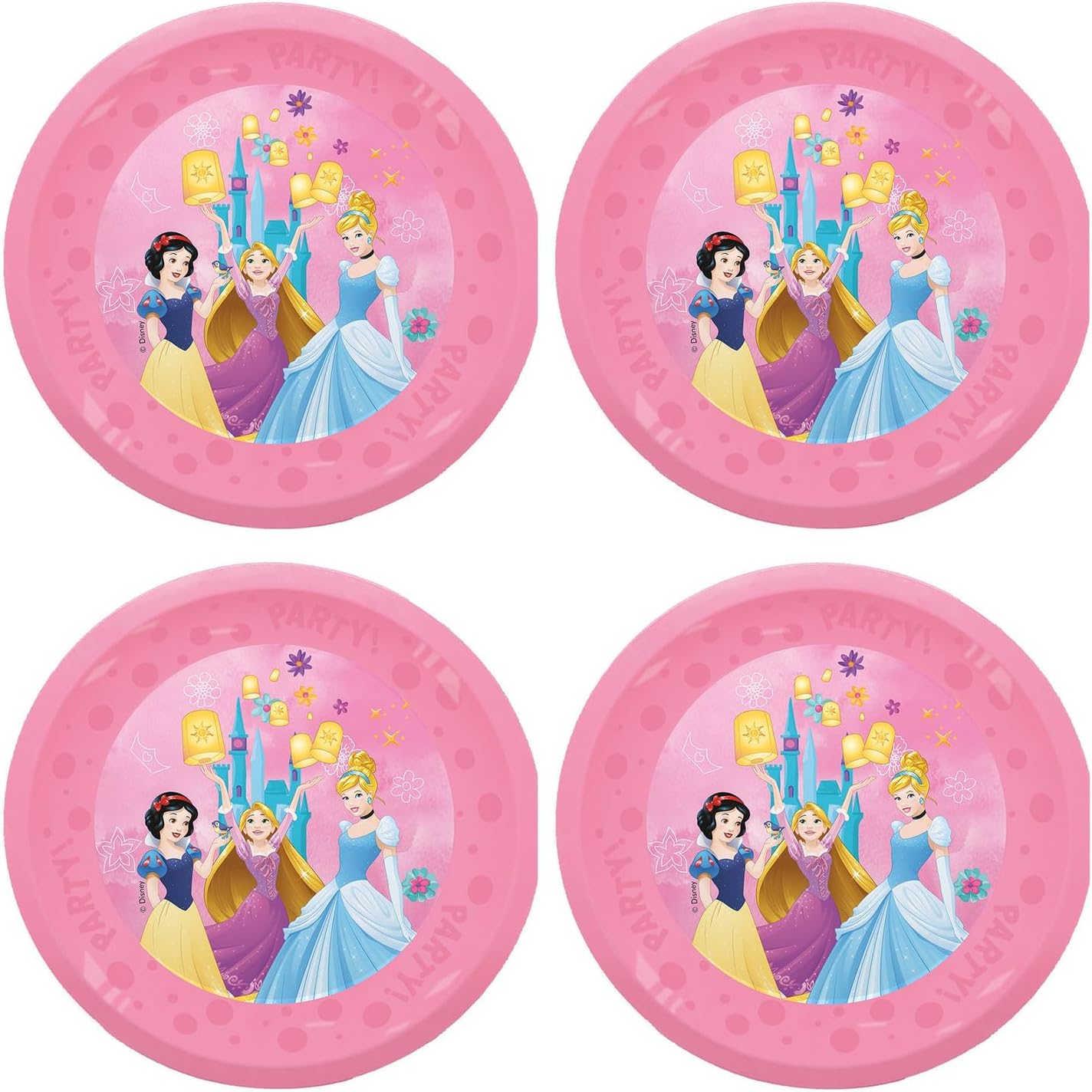 Procos - Piatto Principessa Disney, plastica, 4 pezzi