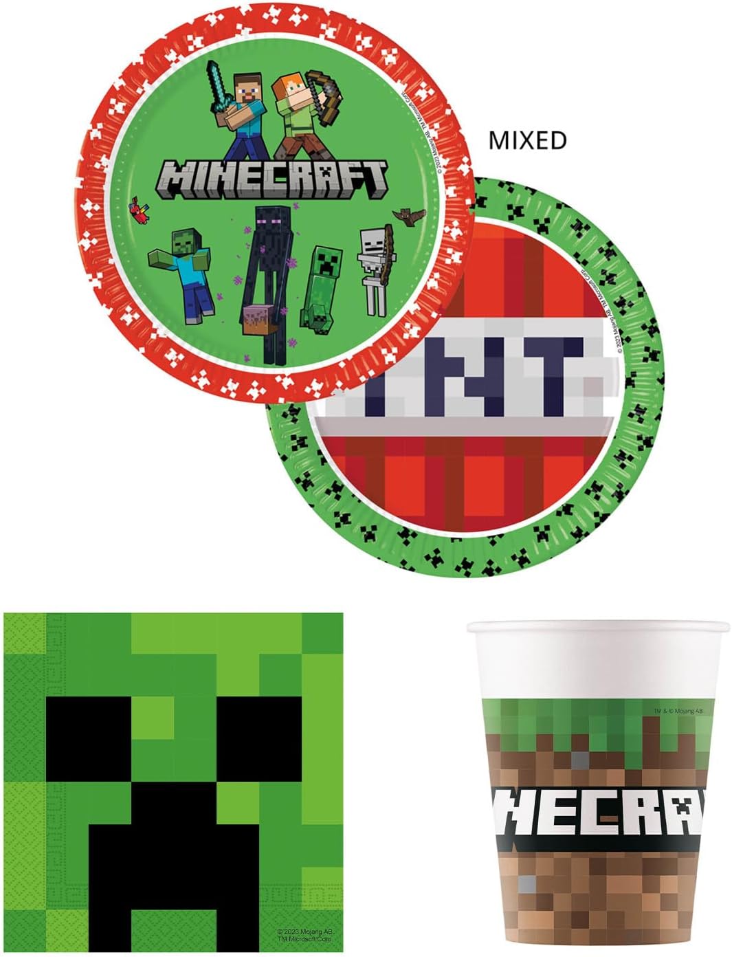 Set di festa Minecraft, stoviglie da festa di 52 pezzi