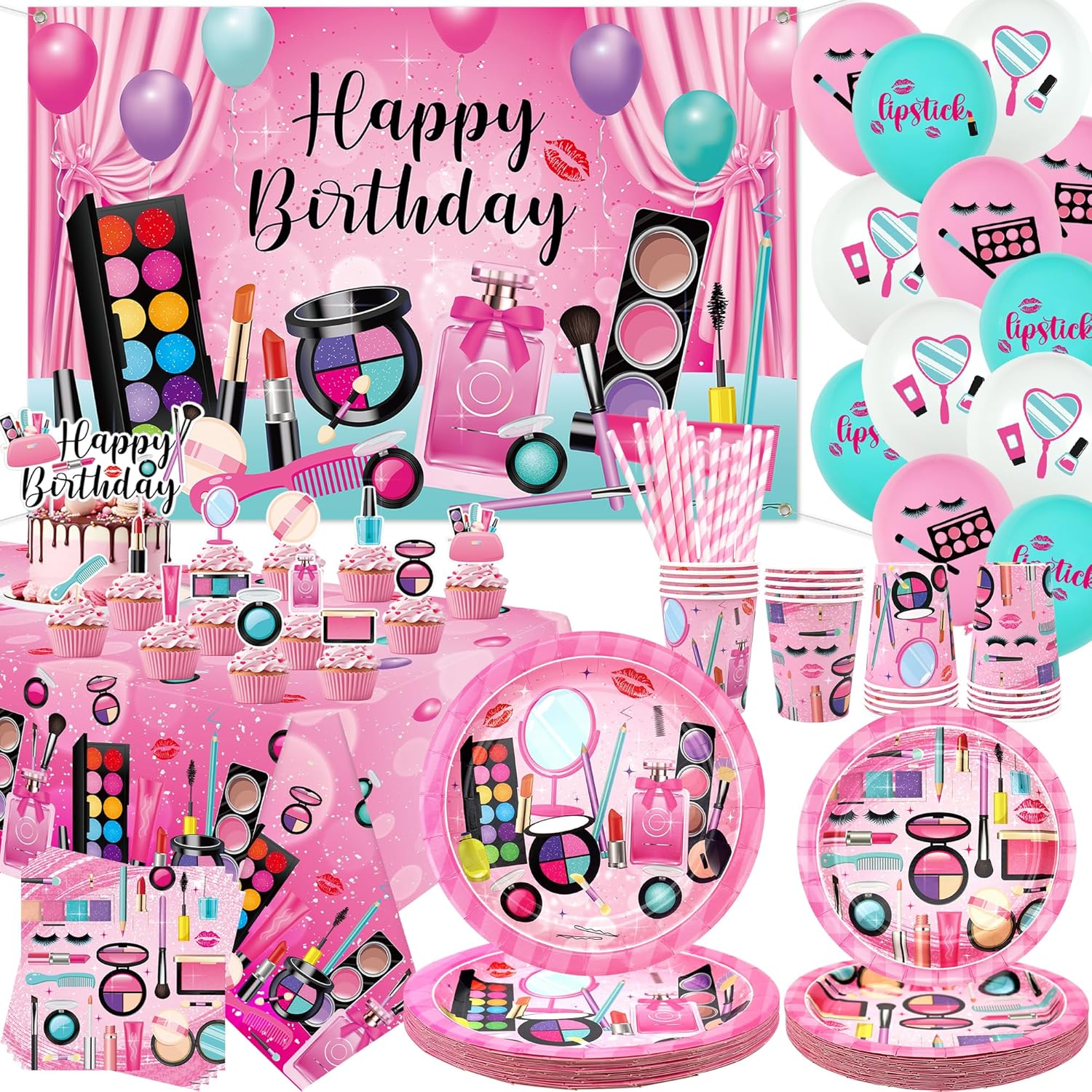 Decoración de fiesta de cumpleaños de spa, suministros