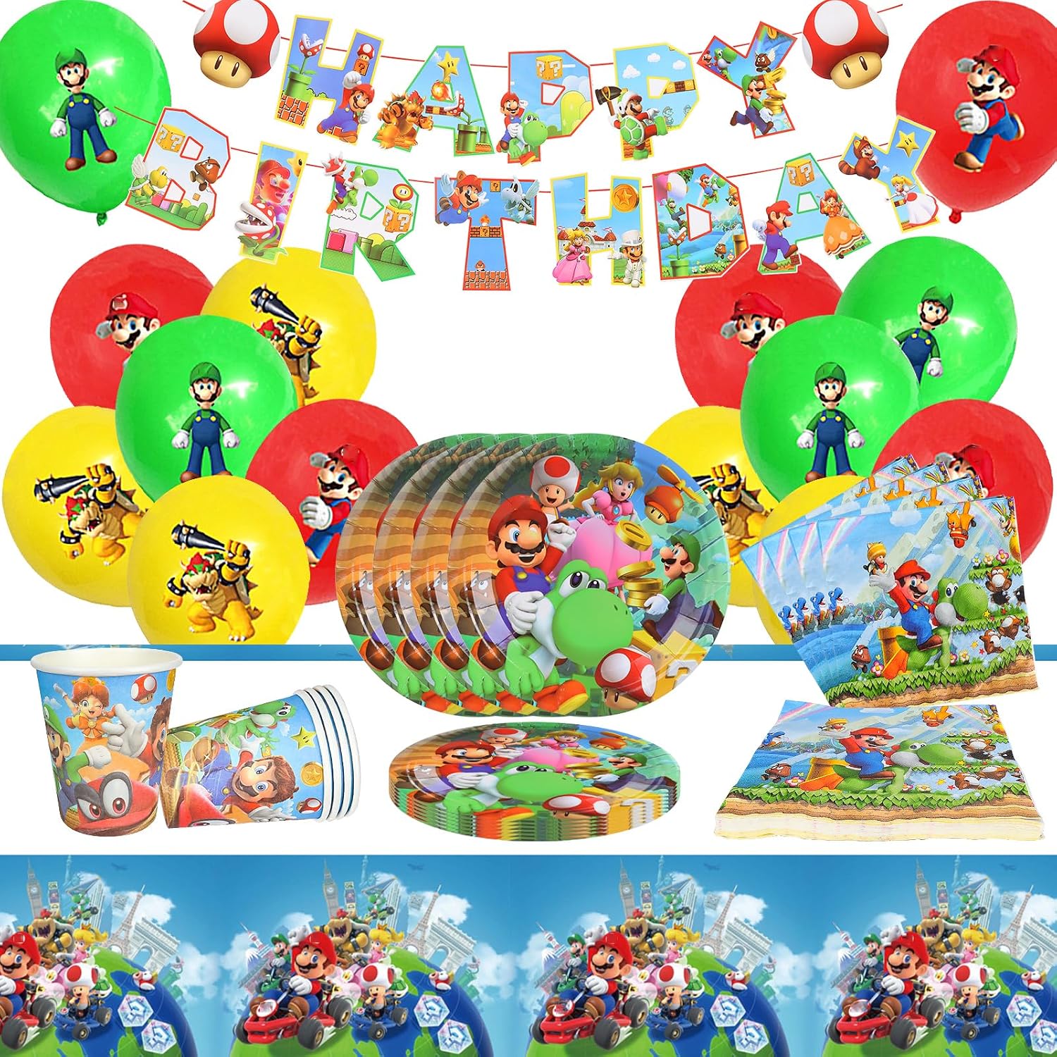 Amycute Tema Festa Super Mario Decorazioni per Bambini