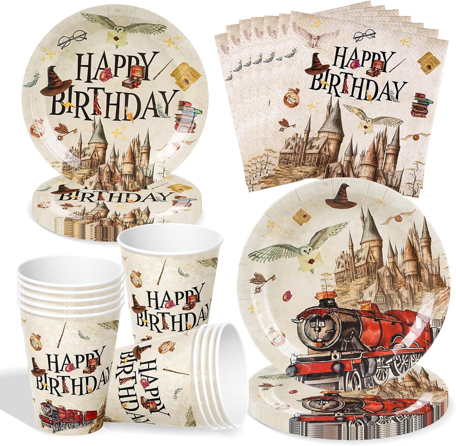 Decoración Mago: Platos y Vasos