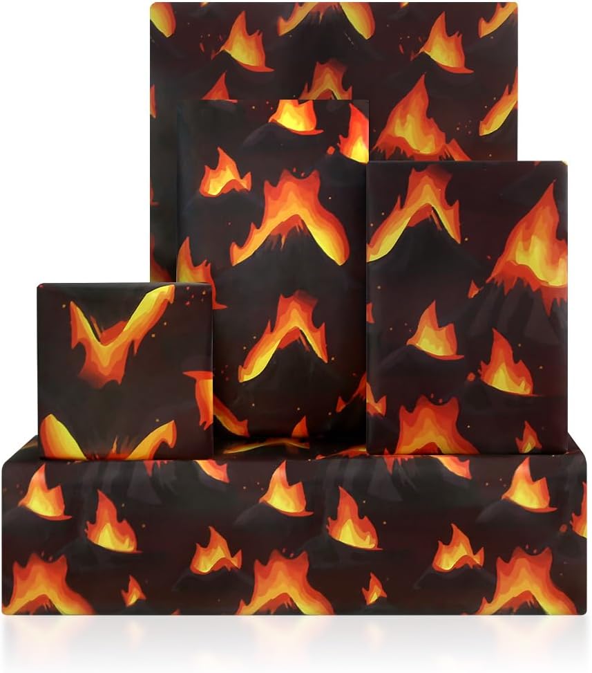 Papel de regalo de lava volcán, 4 hojas plegadas