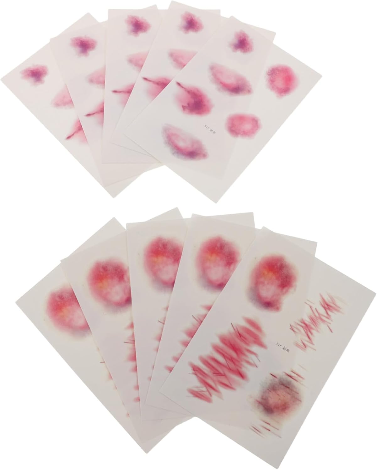 10 Hojas Halloween Tatuajes Temporales de Cicatrices Horror