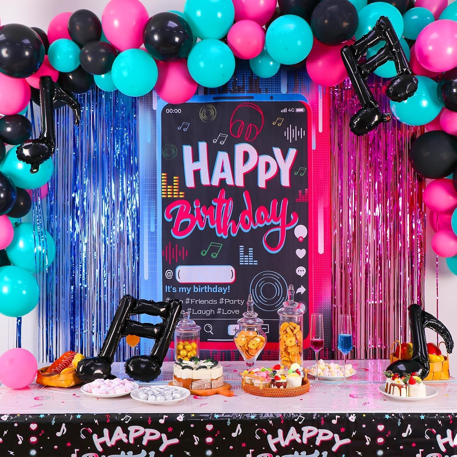 TikTok - Juego de decoraciones para fiesta de cumpleaños, 135 piezas