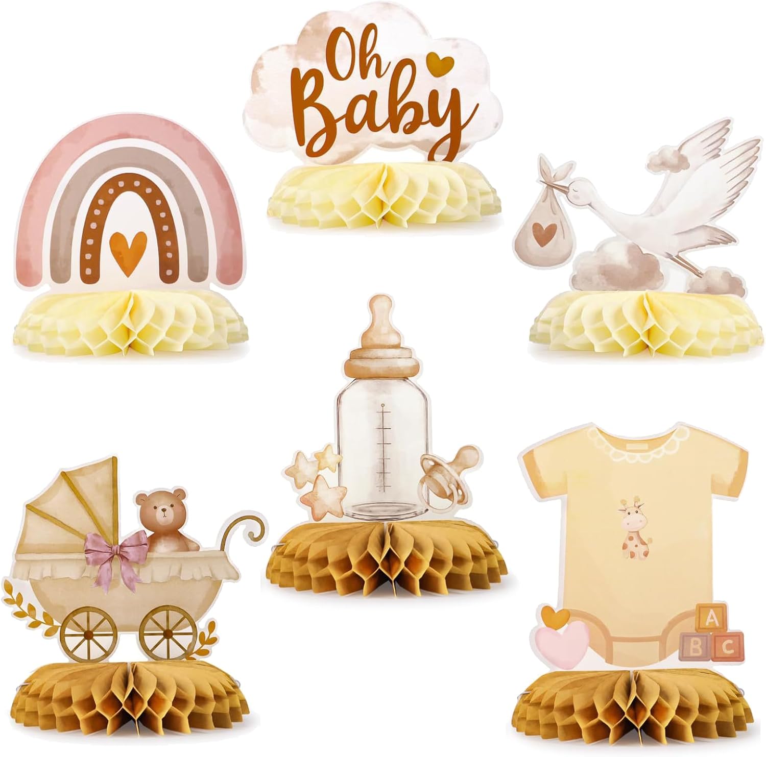 mohito 6 pieza decoracione panal, Decoración mesa baby